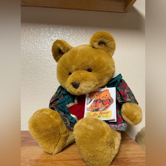 1992 bear Commonwealth  Plush Bear in Christmas Dress includes a book 19” Tall - Picture 7 of 7